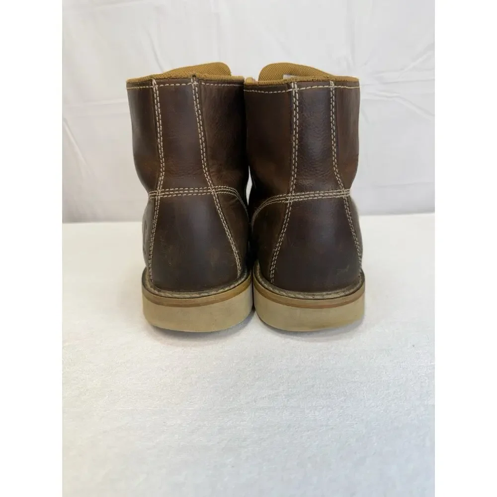 Carhartt Men’s 11 Work Boots Leather Brown Moc Toe Waterproof EH CMW6095 Wedge